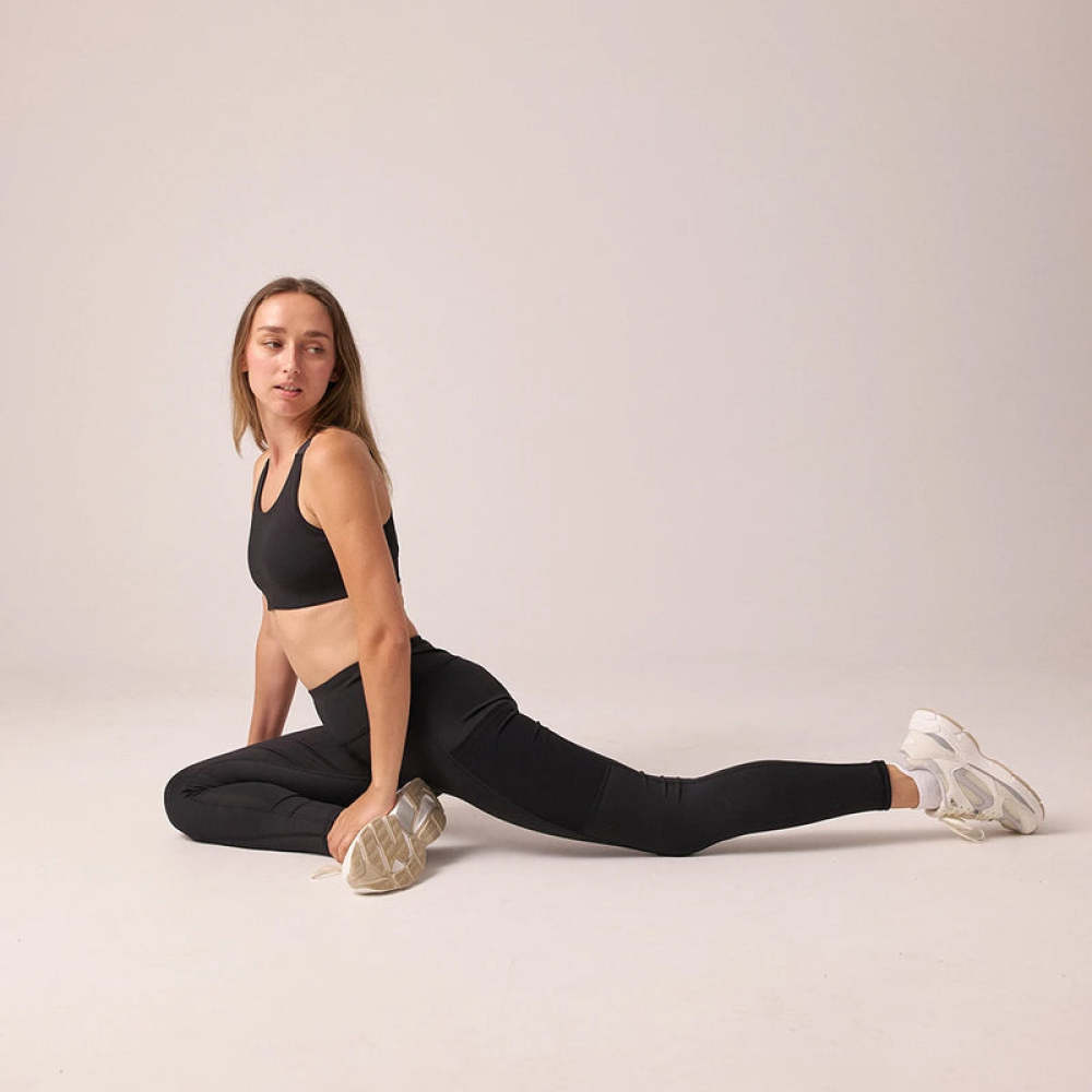Leggings mit Tasche aus recyceltem Polyester Schwarz