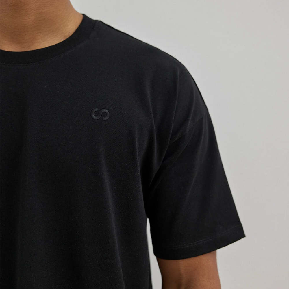 Oversized T-Shirt Herren aus Bio-Baumwolle Schwarz