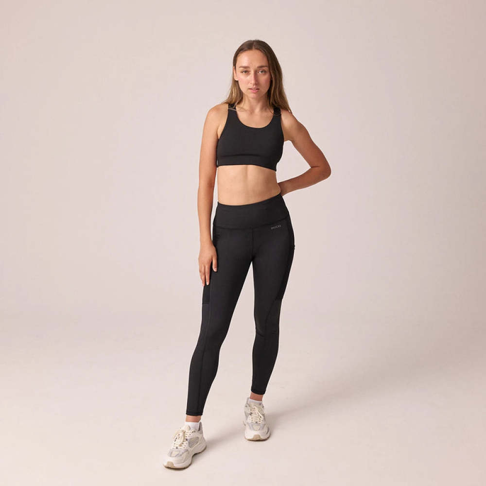 Leggings mit Tasche aus recyceltem Polyester Schwarz