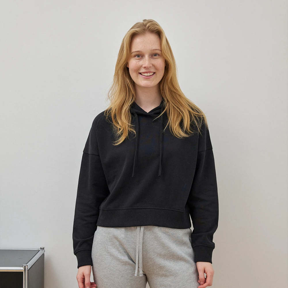 Hoodie Damen aus Bio-Baumwolle Schwarz