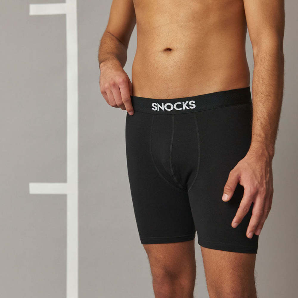 Lange Boxershorts aus Bio-Baumwolle Mix (Schwarz/Grau/Hellgrau)