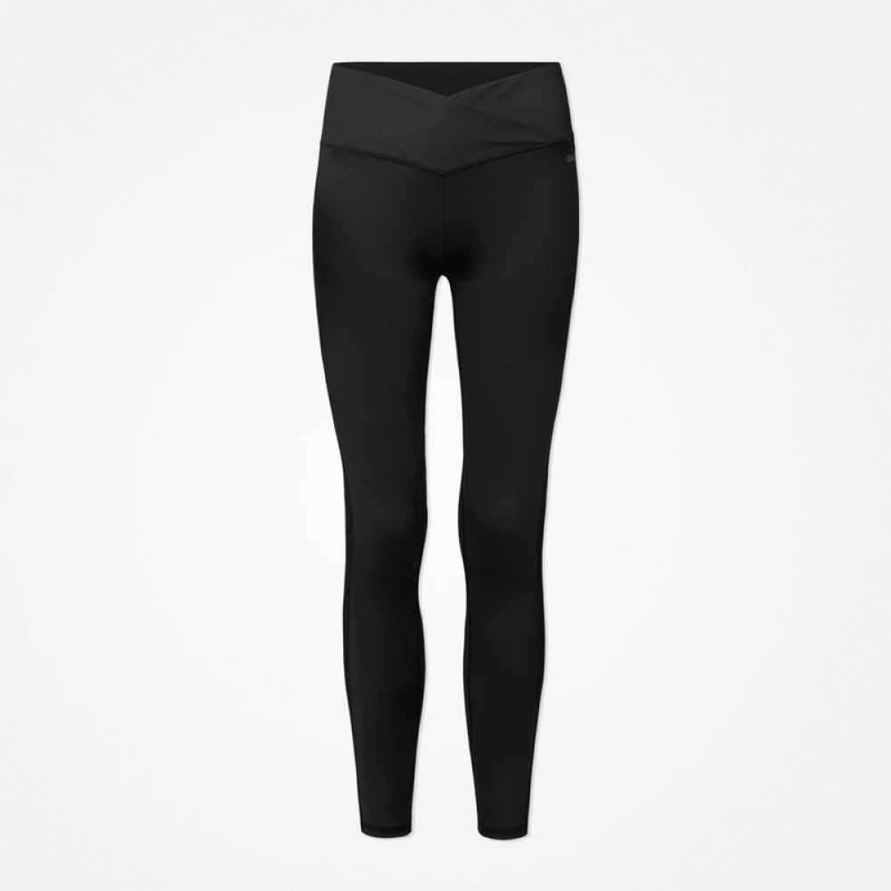 High Waist Leggings V Cross aus recyceltem Polyester Schwarz