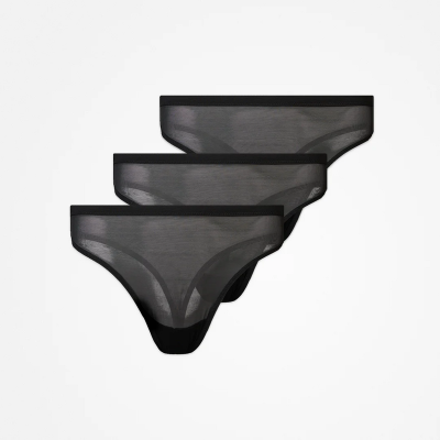 Tangas aus Mesh Schwarz