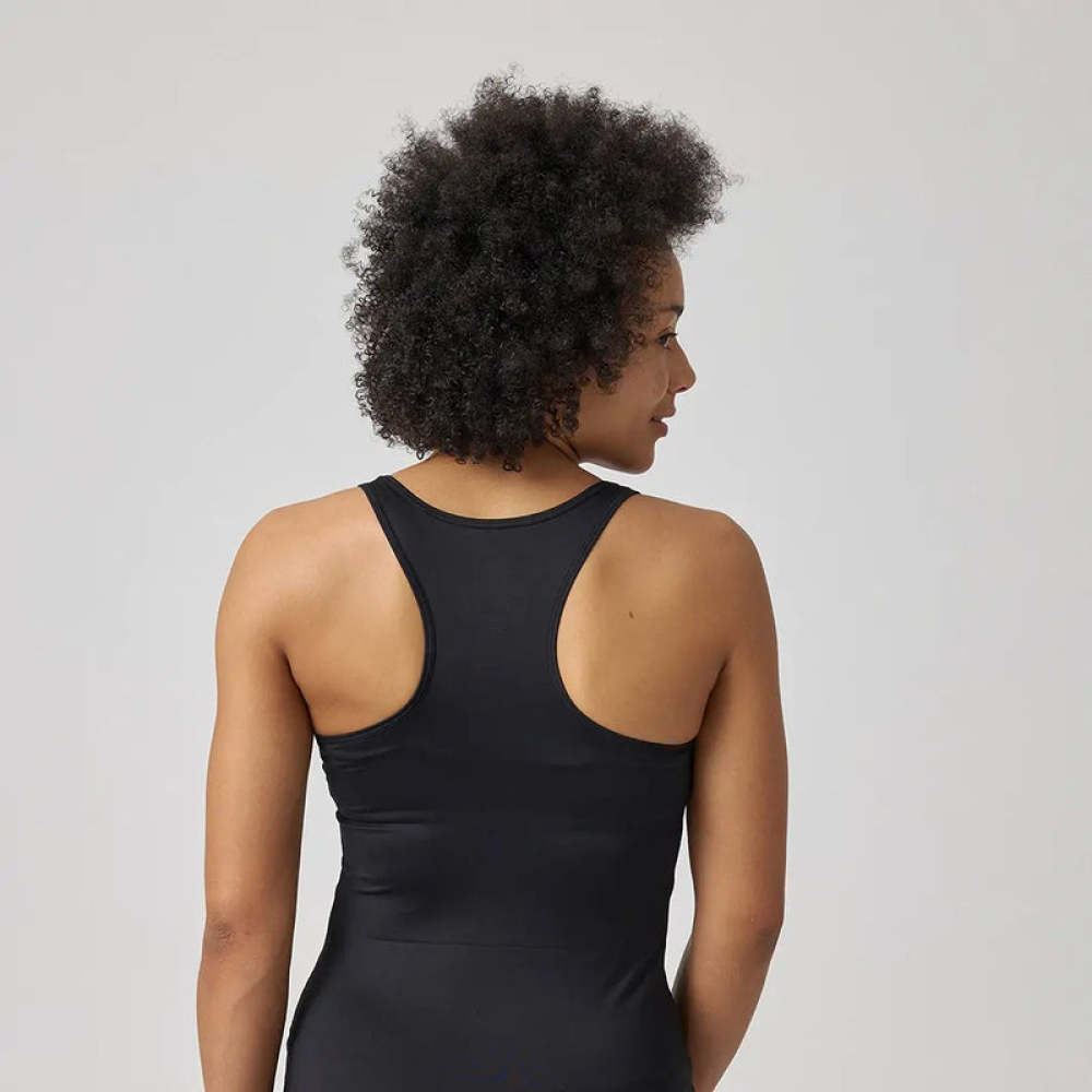 Racerback Tank Top aus recyceltem Polyamid Schwarz