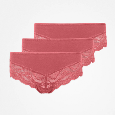 Hipster Panties mit Spitze aus Bio-Baumwolle Mauve