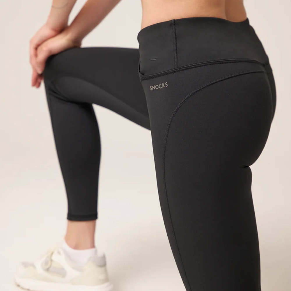 High Waist Leggings V Cross aus recyceltem Polyester Schwarz