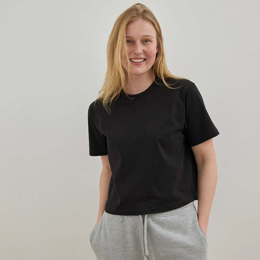 T-Shirt Cropped Damen aus Bio-Baumwolle Weiß