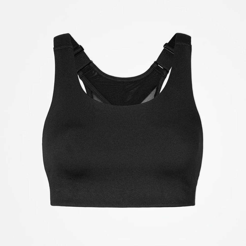 Sport-BH Mesh aus recyceltem Polyester Schwarz