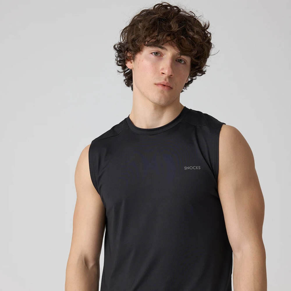 Tank Top Mesh Herren aus recyceltem Polyamid Schwarz