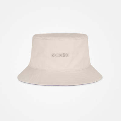 Bucket Hat aus Bio-Baumwolle Beige/Lila