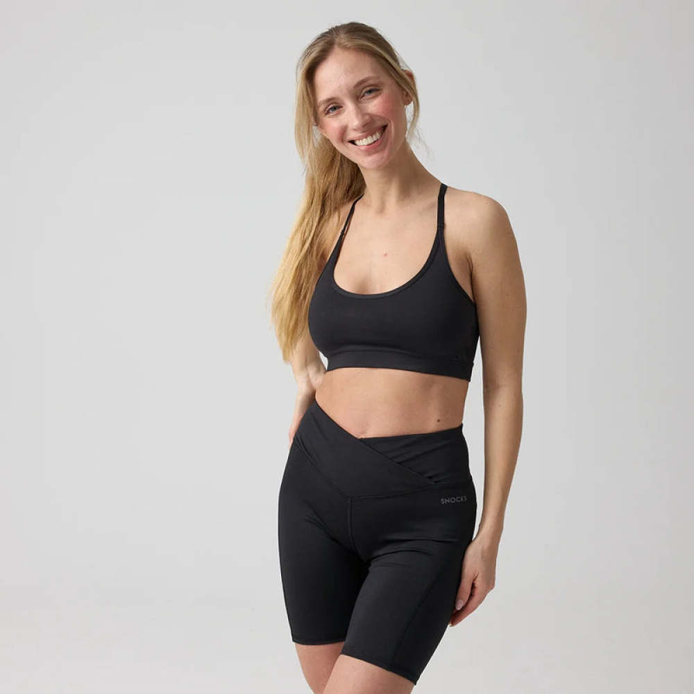 Sport-BH X Back aus recyceltem Polyester Schwarz