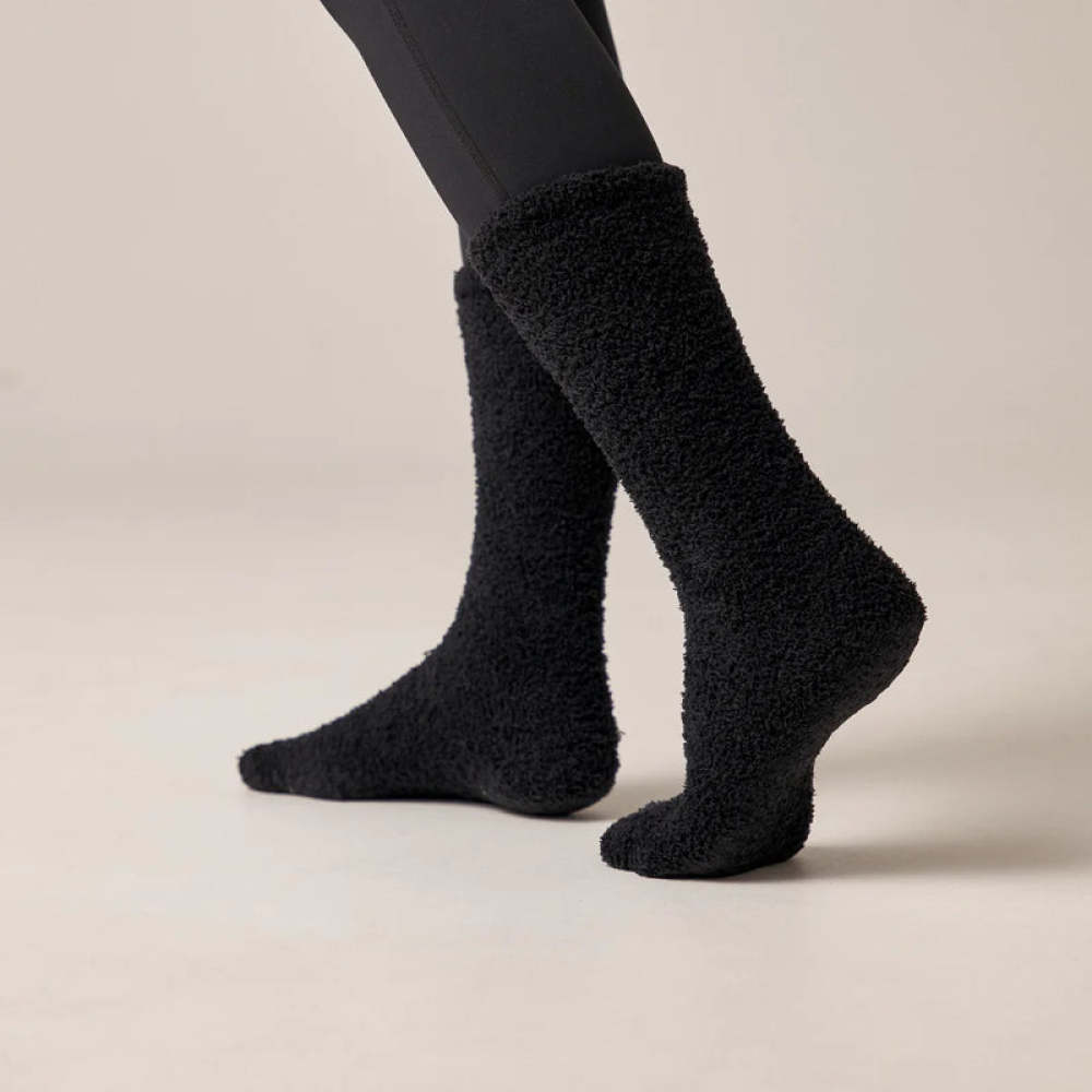 Kuschelsocken aus recyceltem Polyester Mix (Schwarz/Grau)