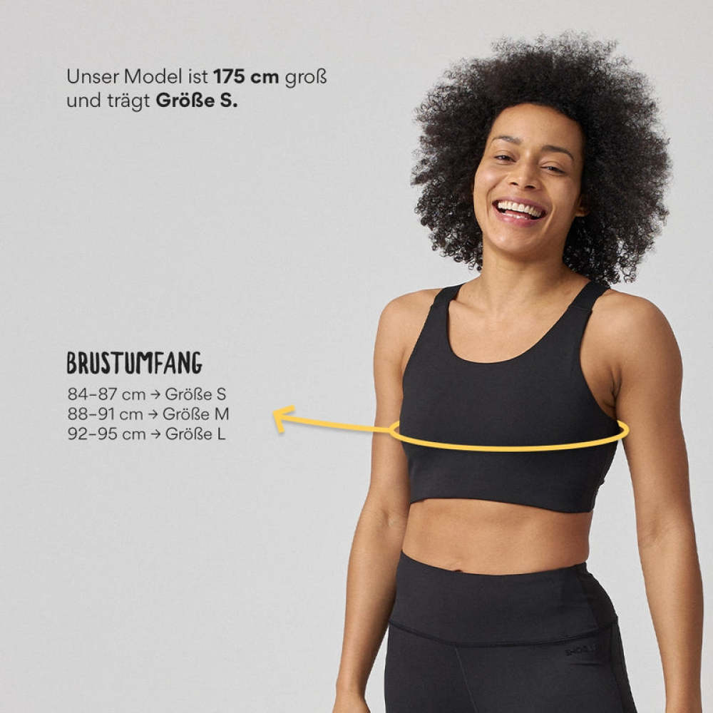 Sport-BH Mesh aus recyceltem Polyester Schwarz