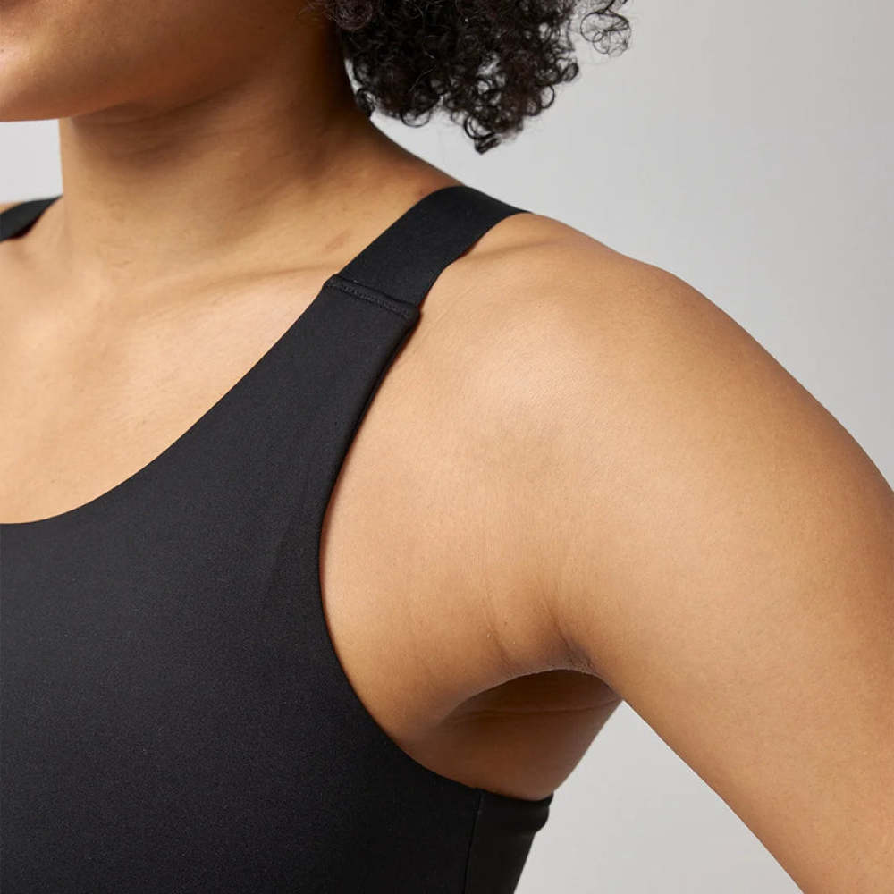 Sport-BH Mesh aus recyceltem Polyester Schwarz