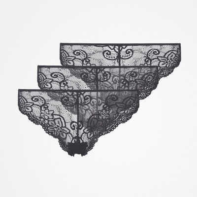 Brazilian Slips aus Spitze Grau