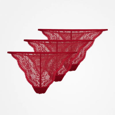 G-String aus Spitze Dunkelrot