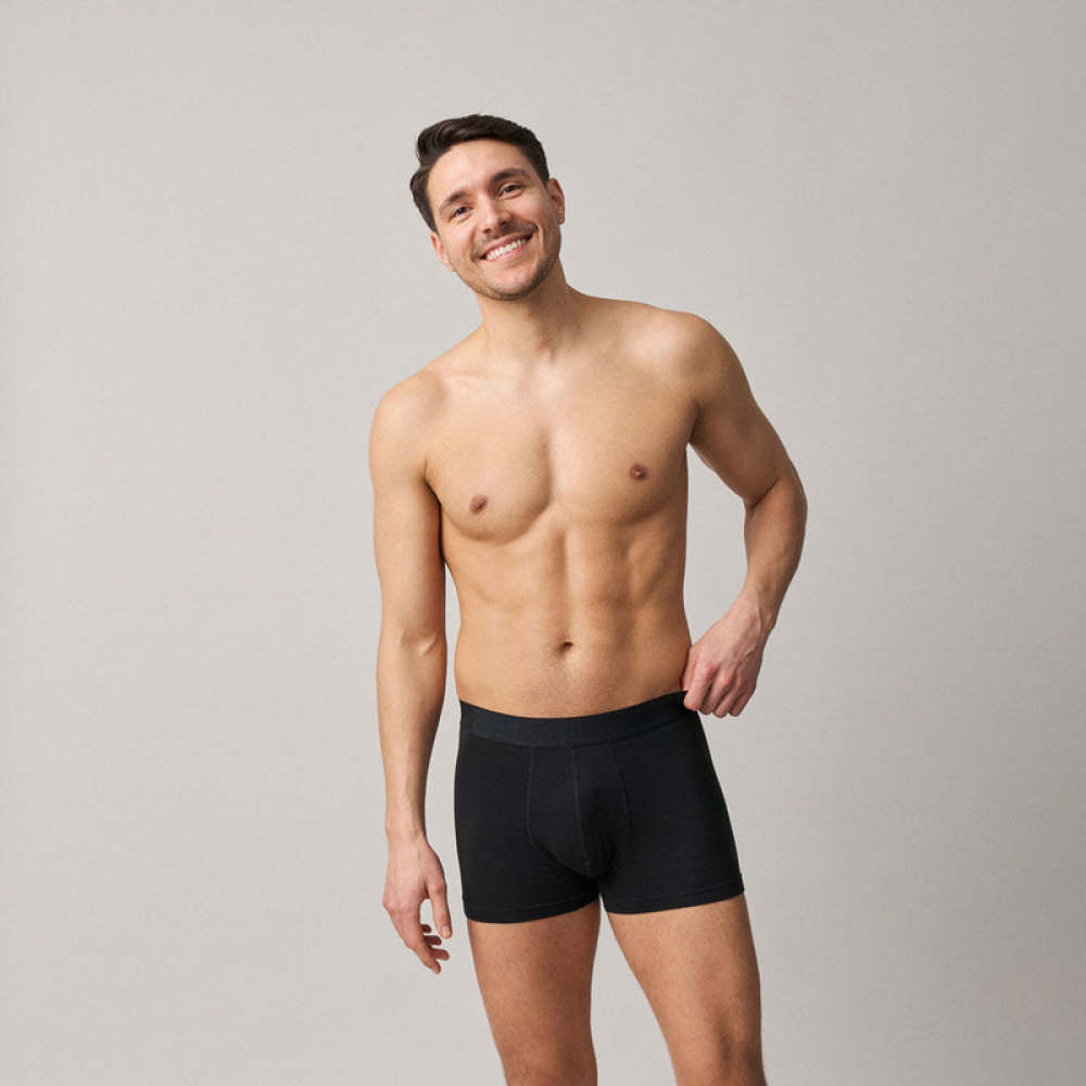 Boxershorts ohne Logo aus Bio-Baumwolle Blau