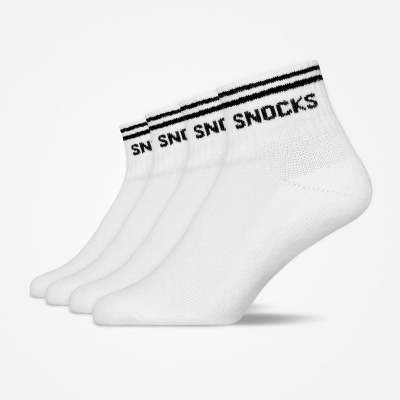 Retro Sneaker Socken aus Bio-Baumwolle Weiß (Streifen)