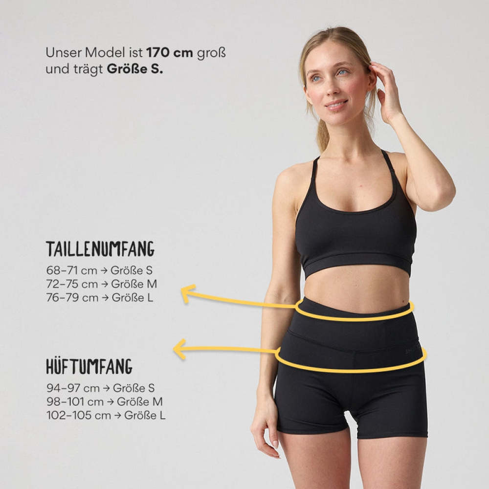Sport Hot Pants aus recyceltem Polyester Schwarz