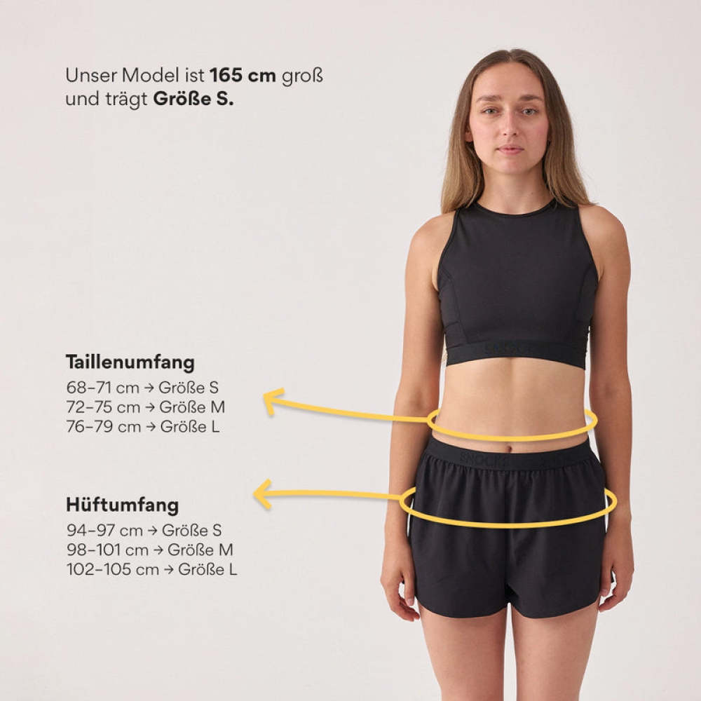 Kurze Laufshorts Damen Schwarz