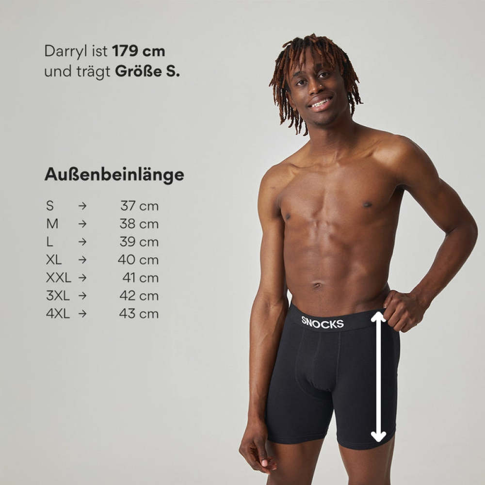 Lange Premium Boxershorts Schwarz