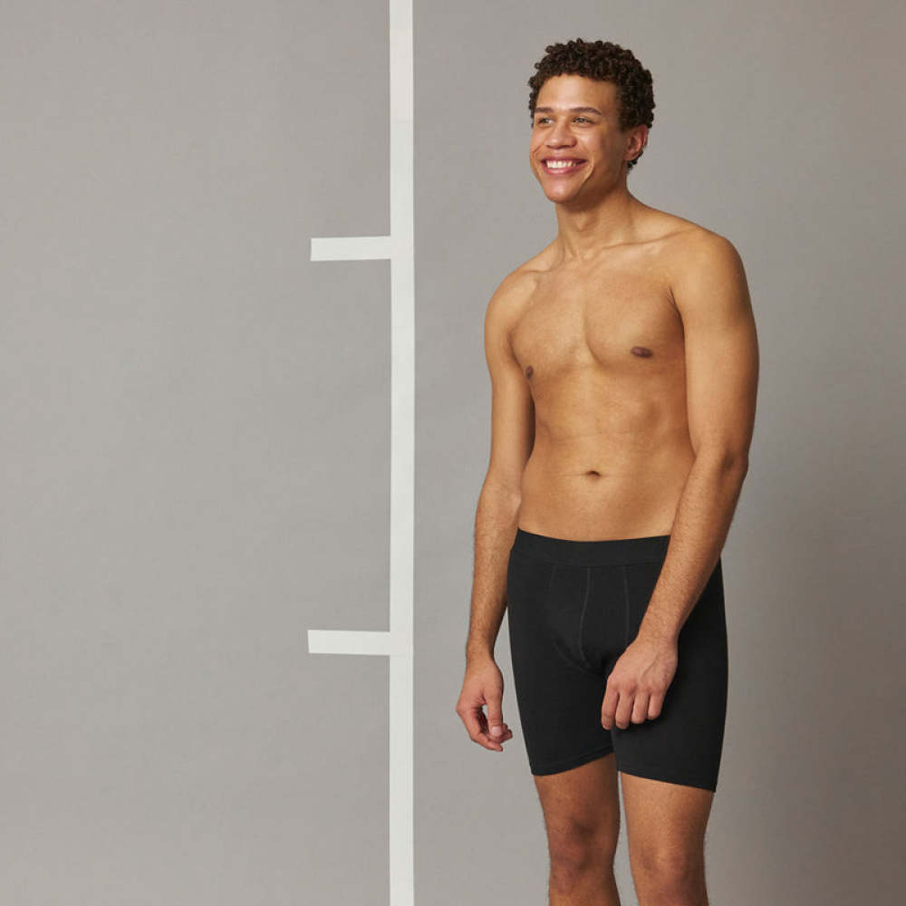 Lange Boxershorts ohne Logo aus Bio-Baumwolle Mix (Schwarz/Grau/Hellgrau)