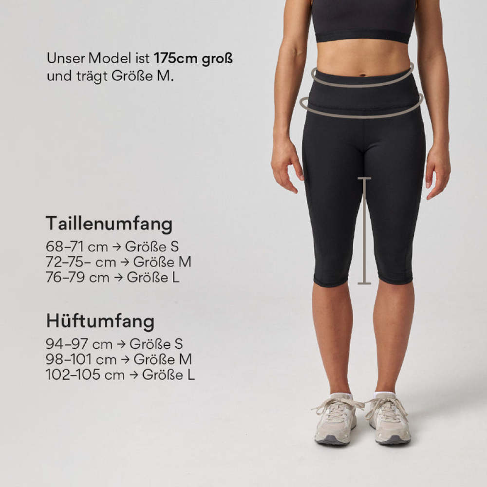 Capri Leggings aus recyceltem Polyester Dunkelgrau