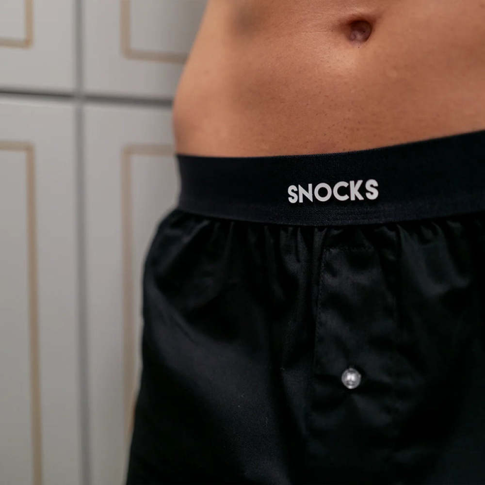 American Boxershorts mit Gummibund aus Bio-Baumwolle Schwarz