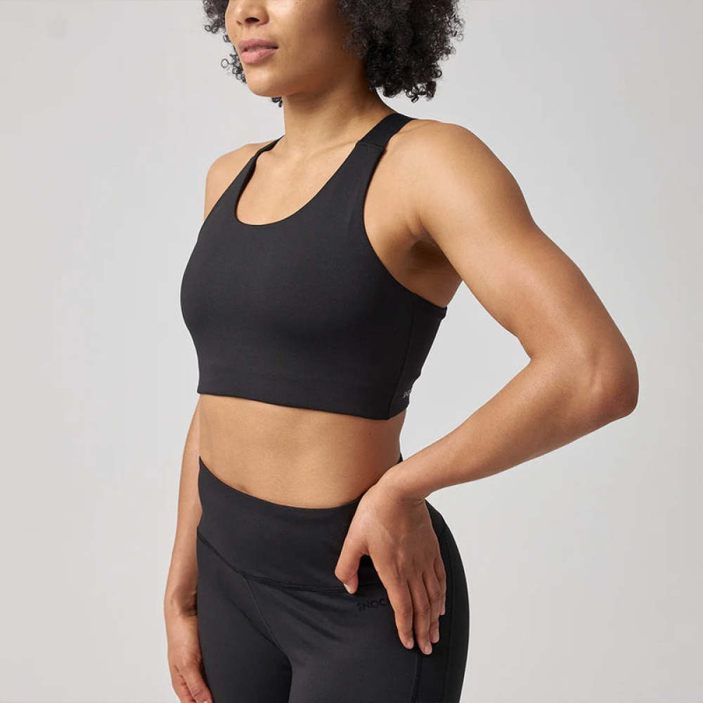 Sport-BH Mesh aus recyceltem Polyester Schwarz