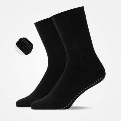 Anti-Rutsch Socken aus Bio-Baumwolle Schwarz (SNOCKS)