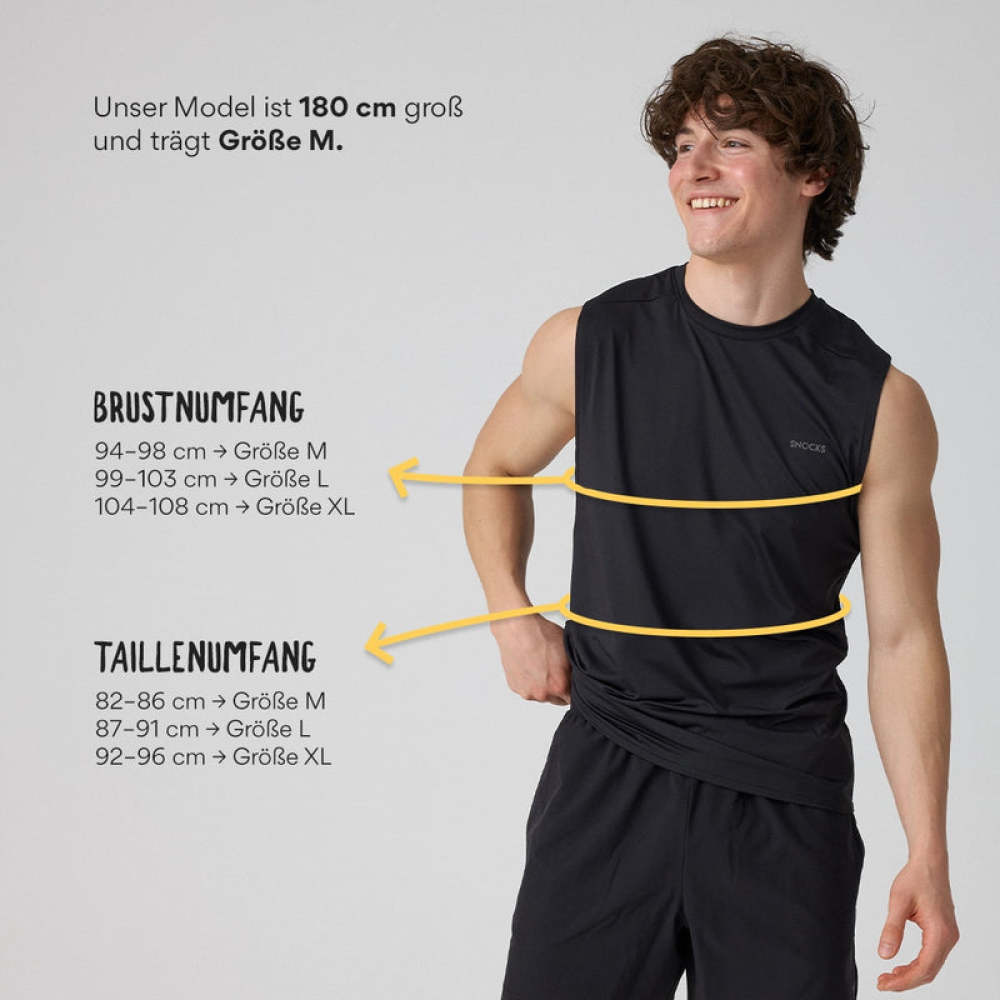 Tank Top Mesh Herren aus recyceltem Polyamid Schwarz
