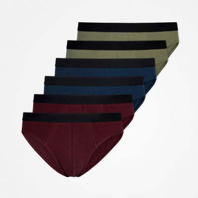 Herrenslips Mix (Rot/Olive/Blau)