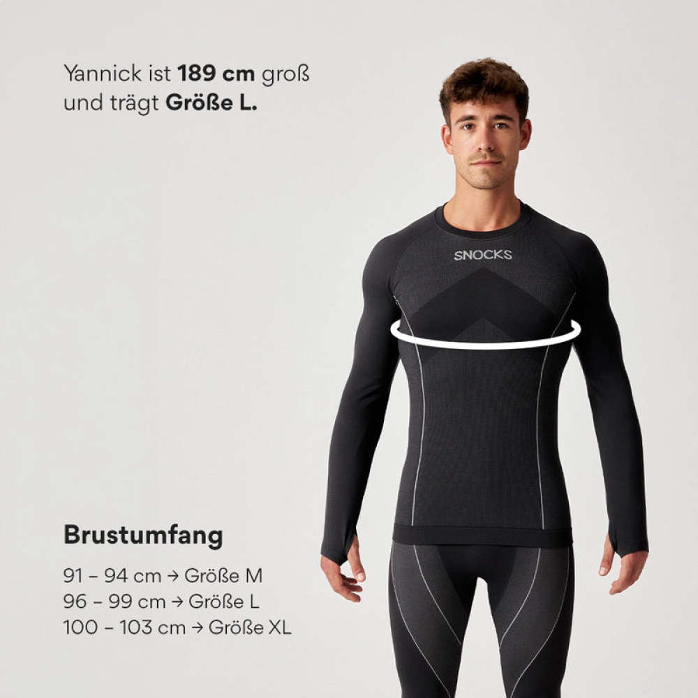 Thermounterhemd Herren aus recyceltem Polyester Schwarz