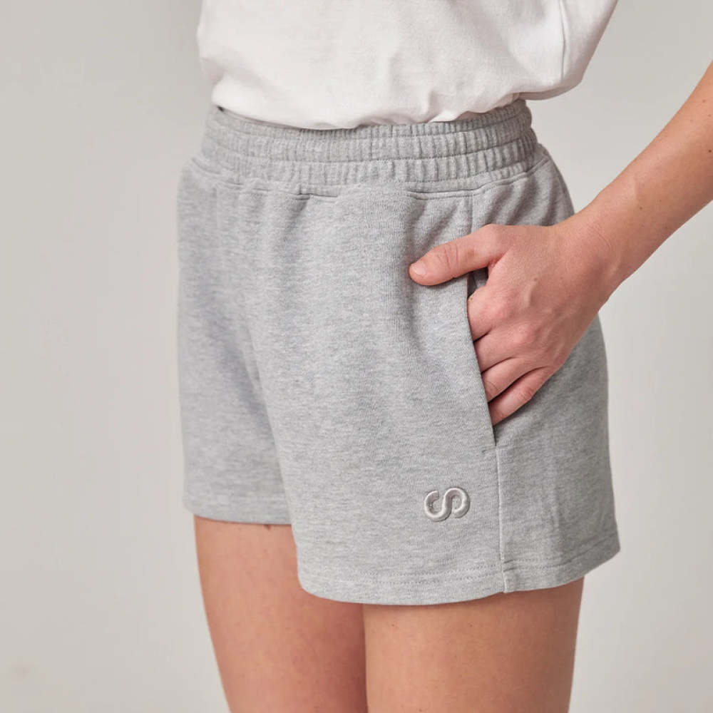 Sweatshorts Damen aus Bio-Baumwolle Hellgrau
