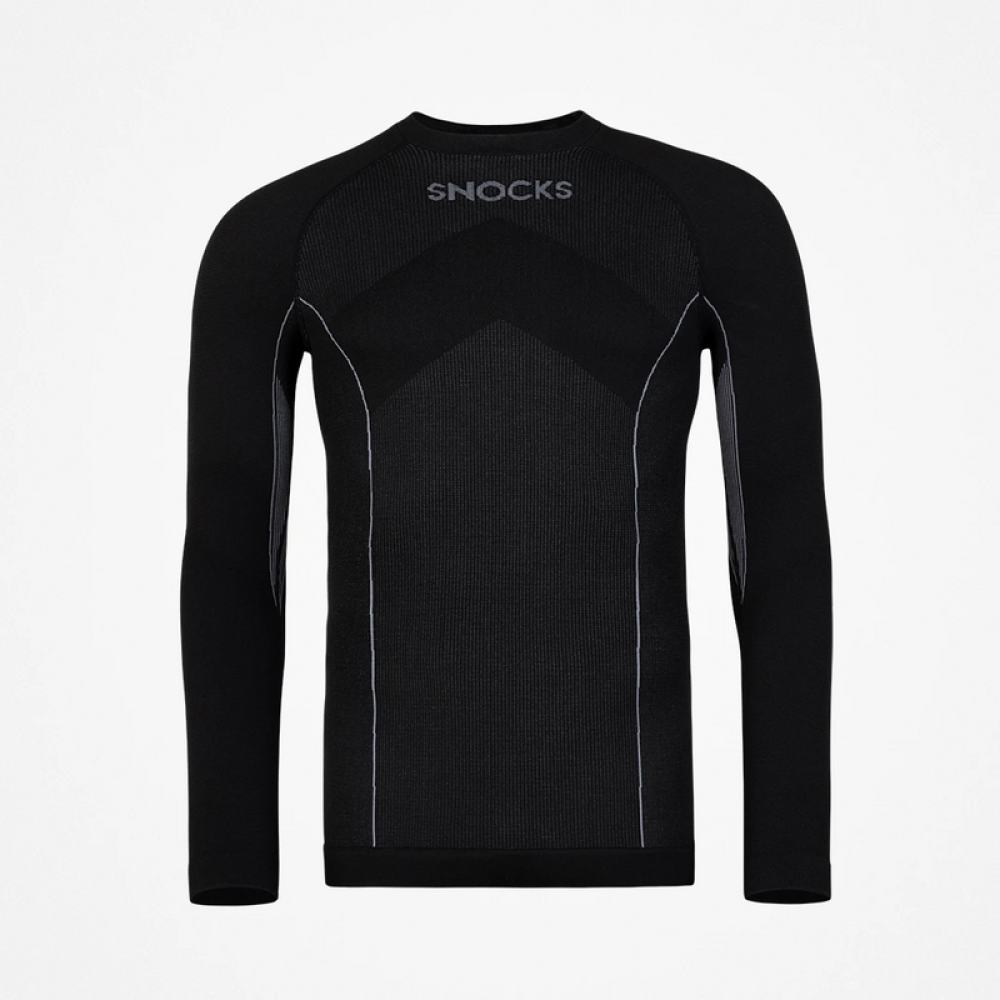 Thermounterhemd Herren aus recyceltem Polyester Schwarz
