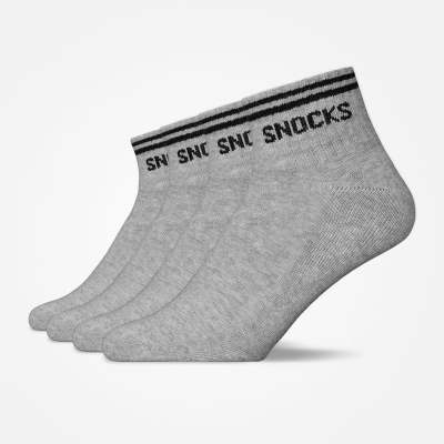 Retro Sneaker Socken aus Bio-Baumwolle Grau (Streifen)