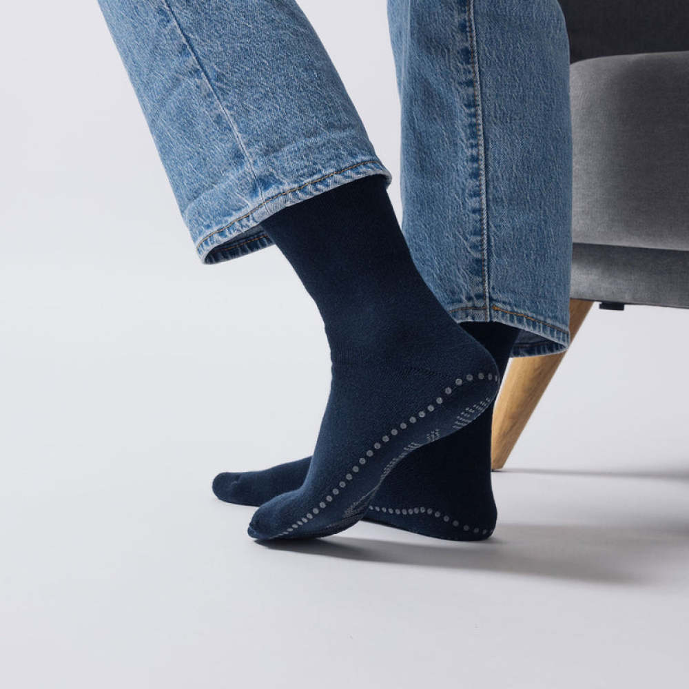 Anti-Rutsch Socken aus Bio-Baumwolle Blau (SNOCKS)