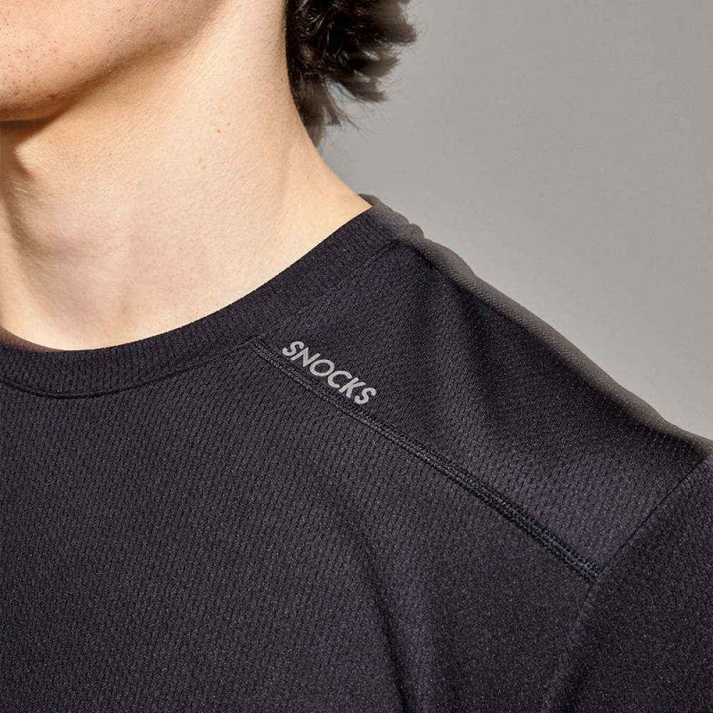 Trainingsshirt Mesh Herren aus recyceltem Polyester Schwarz