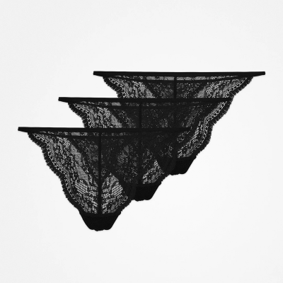 G-String aus Spitze Schwarz