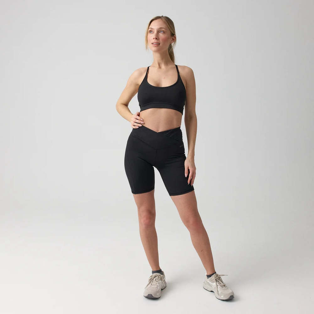 Sport-BH X Back aus recyceltem Polyester Schwarz