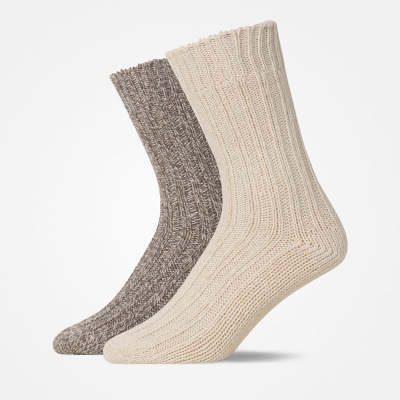 Norweger Socken Mix (Offwhite/Braun)
