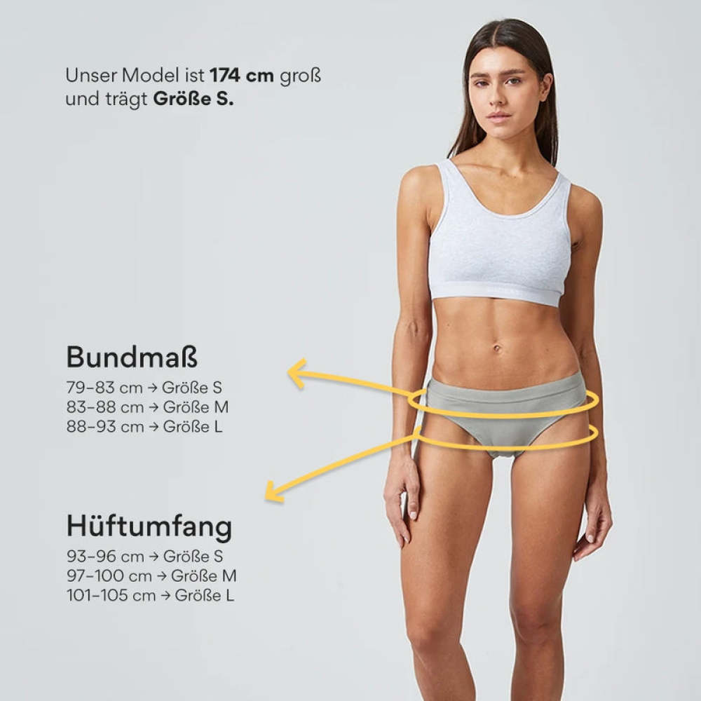 Brazilian Slips mit Gummibund aus Bio-Baumwolle Mix (Weiß/Hellgrau/Schwarz)