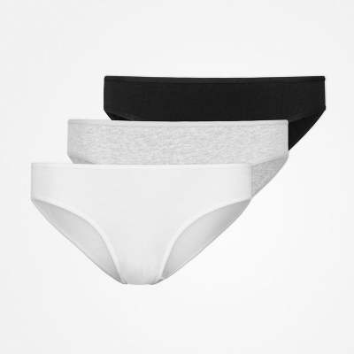 Damenslips aus Bio-Baumwolle Mix (Weiß/Hellgrau/Schwarz)