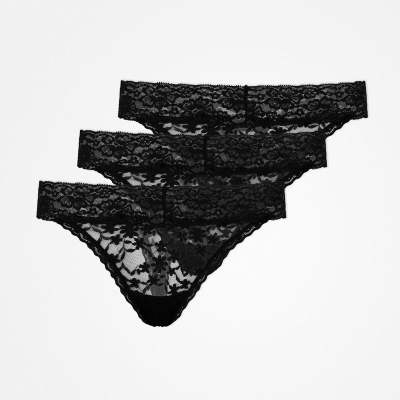 Tangas aus Spitze Schwarz