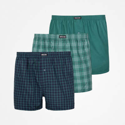 American Boxershorts aus Bio-Baumwolle Mix (Grüne Muster)