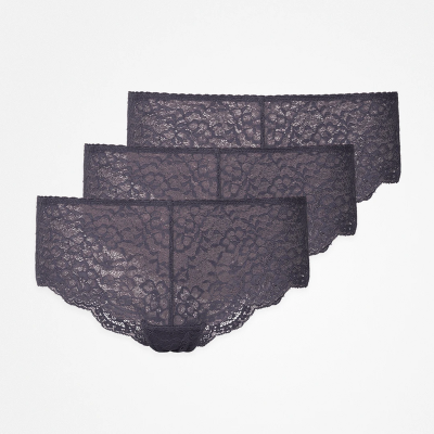 Hipster Panties aus Spitze Grau