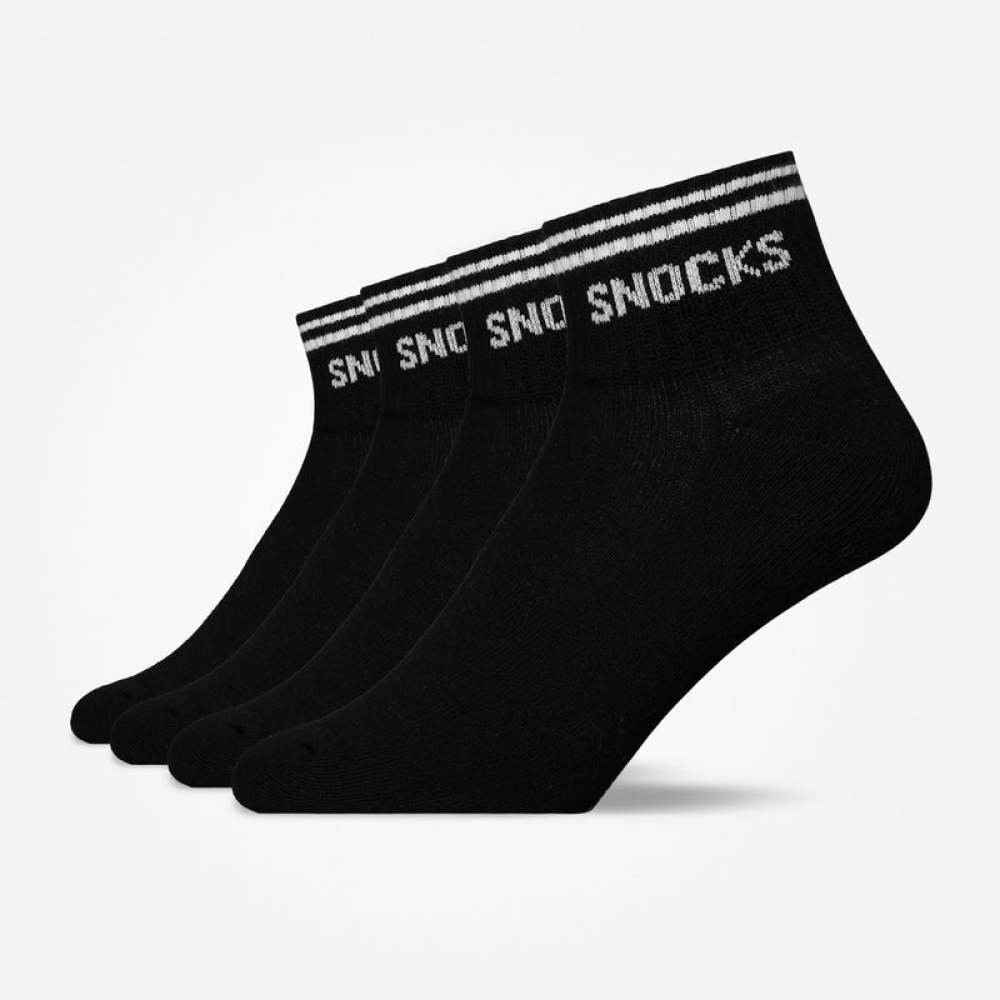 Retro Sneaker Socken aus Bio-Baumwolle Schwarz (Streifen)