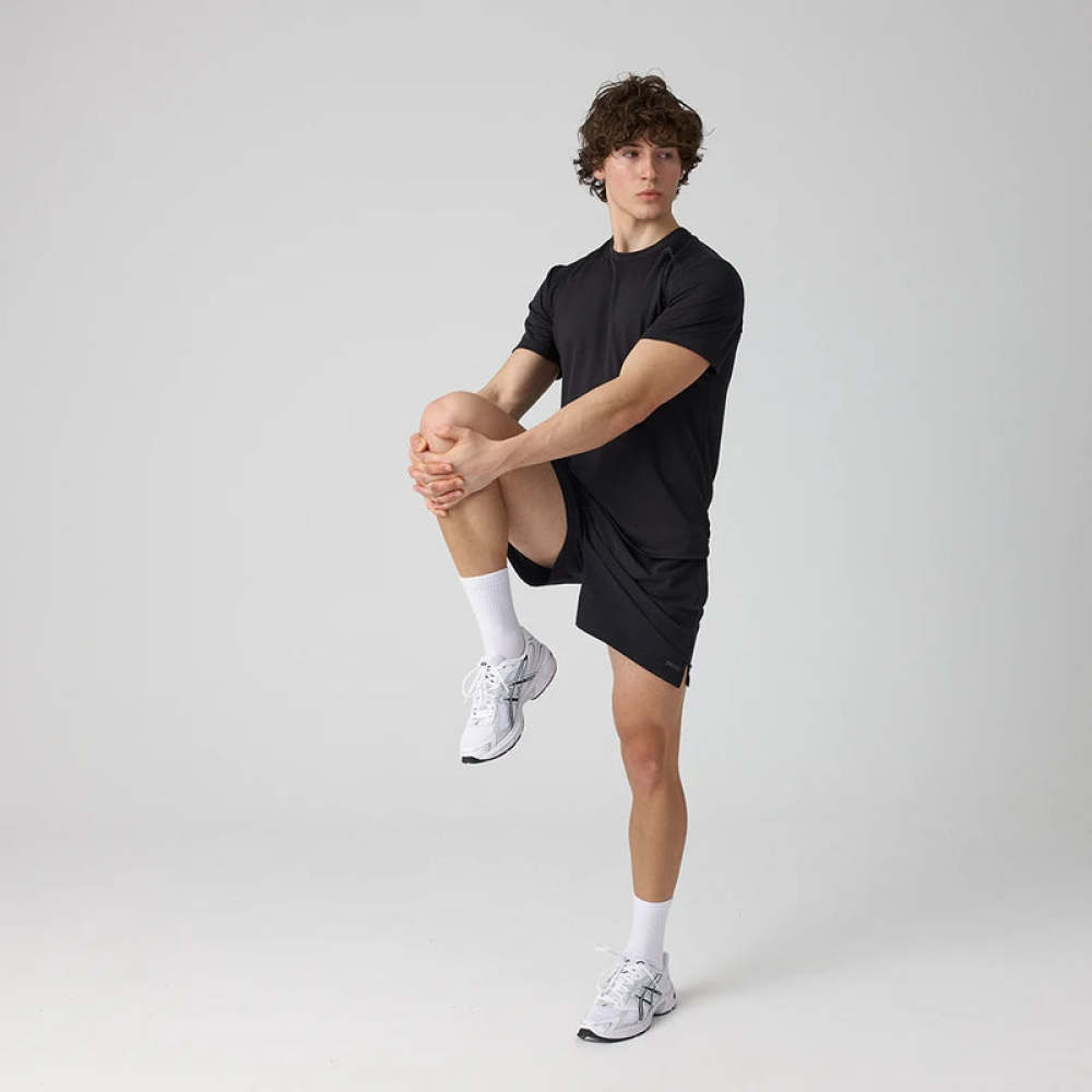 Trainingsshirt Mesh Herren aus recyceltem Polyester Schwarz