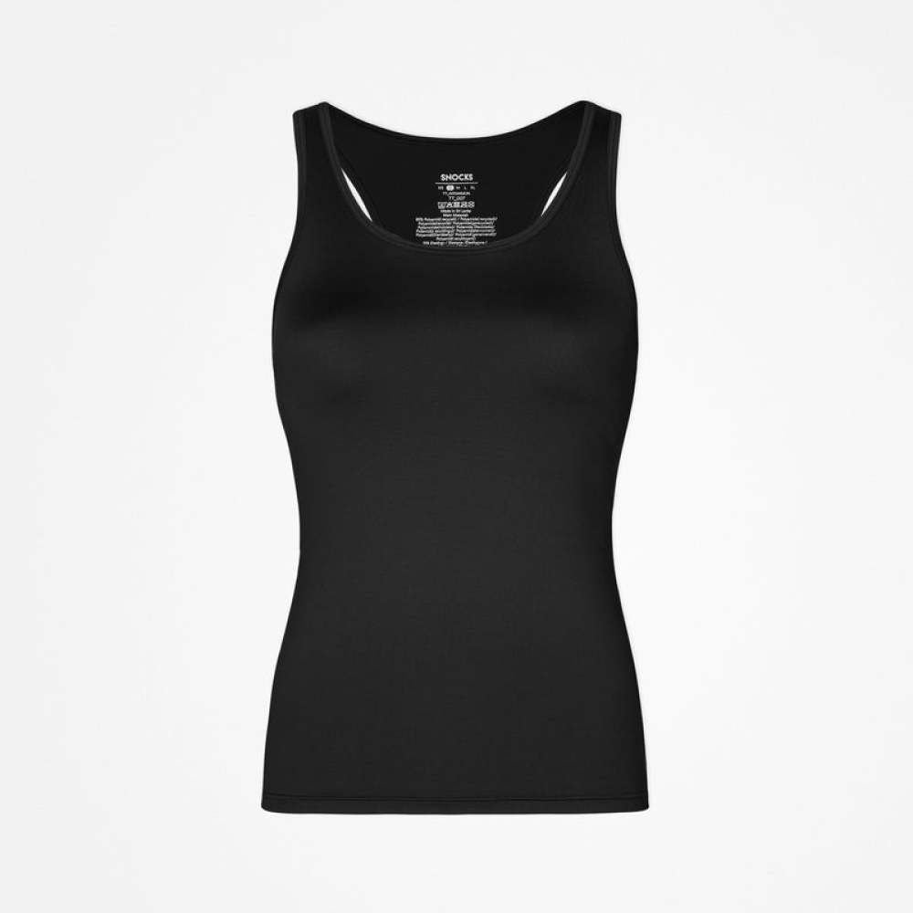 Racerback Tank Top aus recyceltem Polyamid Schwarz