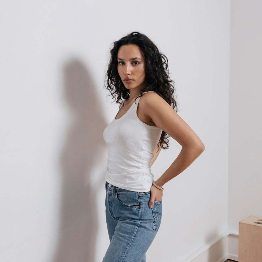 Damen Tank Tops aus Bio-Baumwolle Schwarz-Weiß